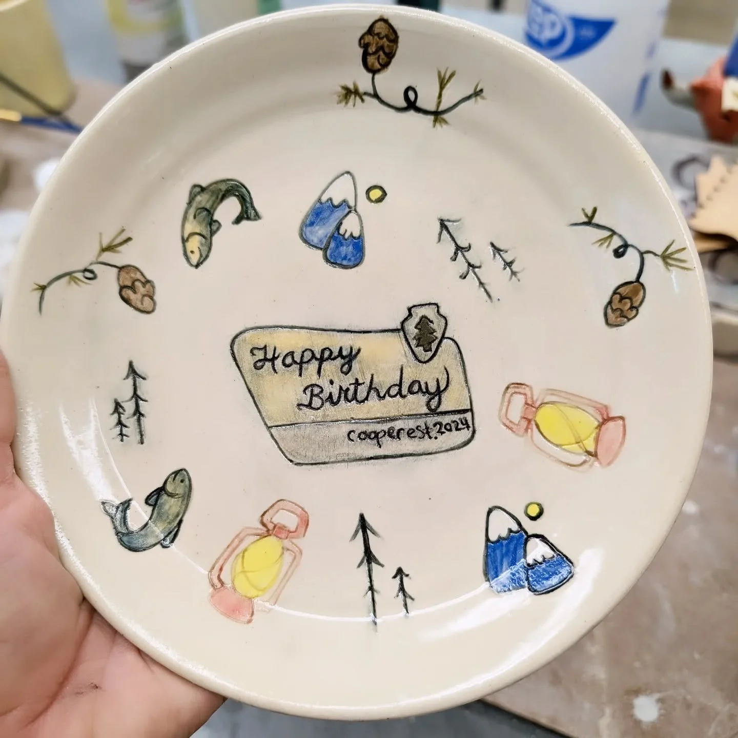 Fun little custom national park themed birthday plate 🌲✨