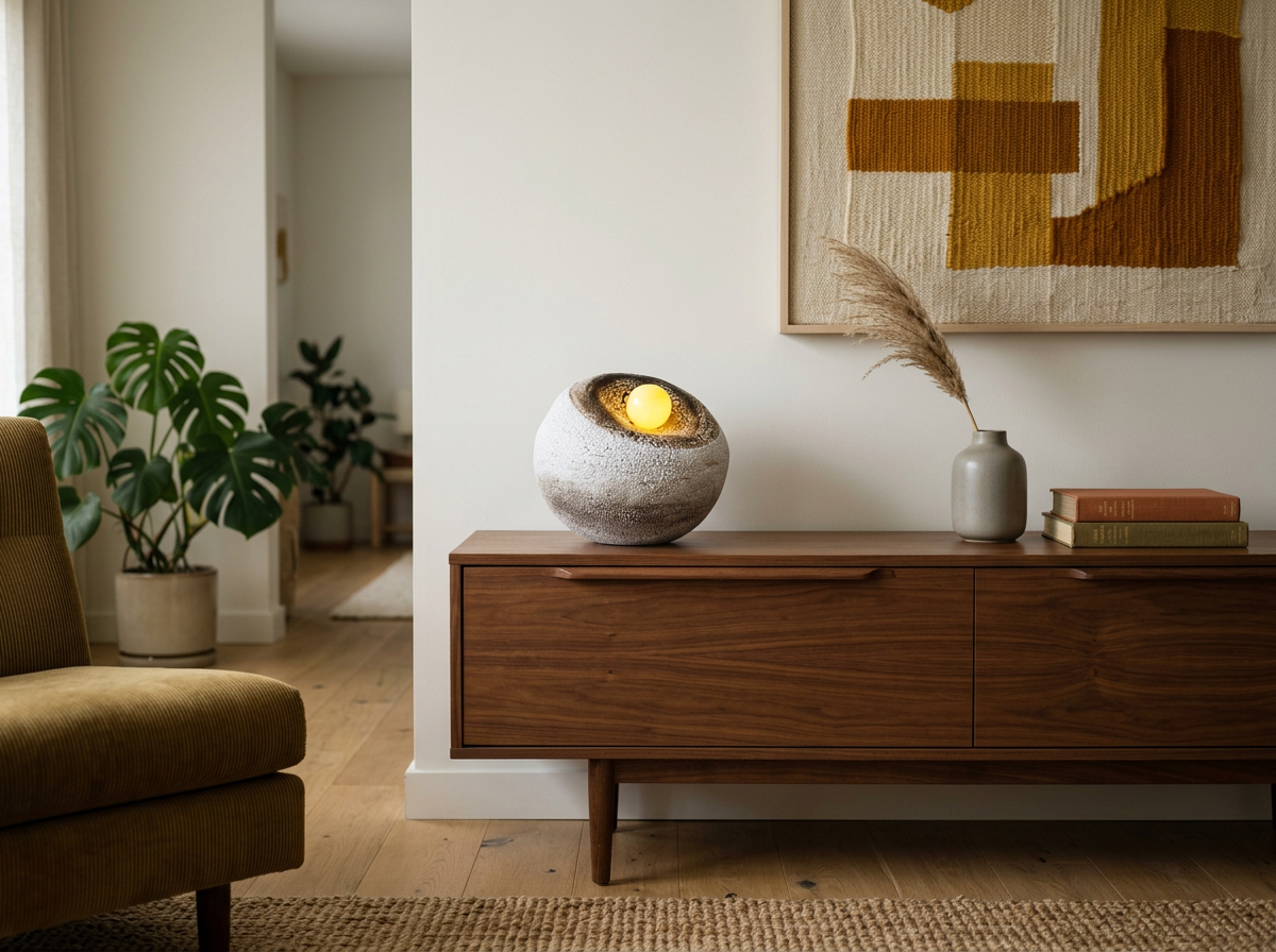 Earth & Ash Crackle Lamp