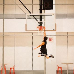  Akin Akman Instagram doing a slam dunk with lots of air 