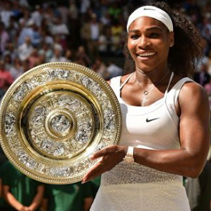  Serena Williams Instagram holding Venus Rosewater Dish Wimbledon Trophy for Ladies Singles tennis 