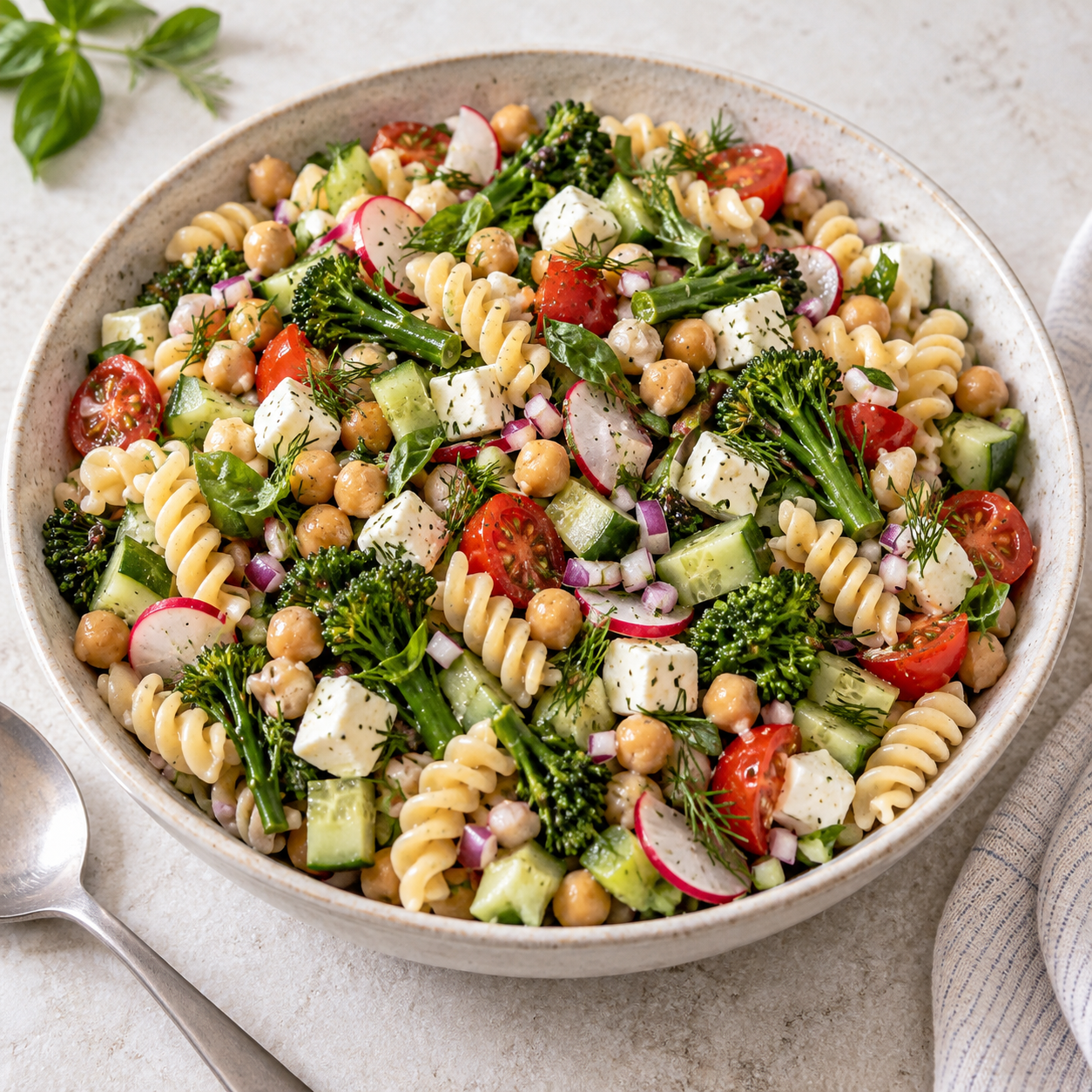 Loaded Chickpea Veggie Pasta Salad