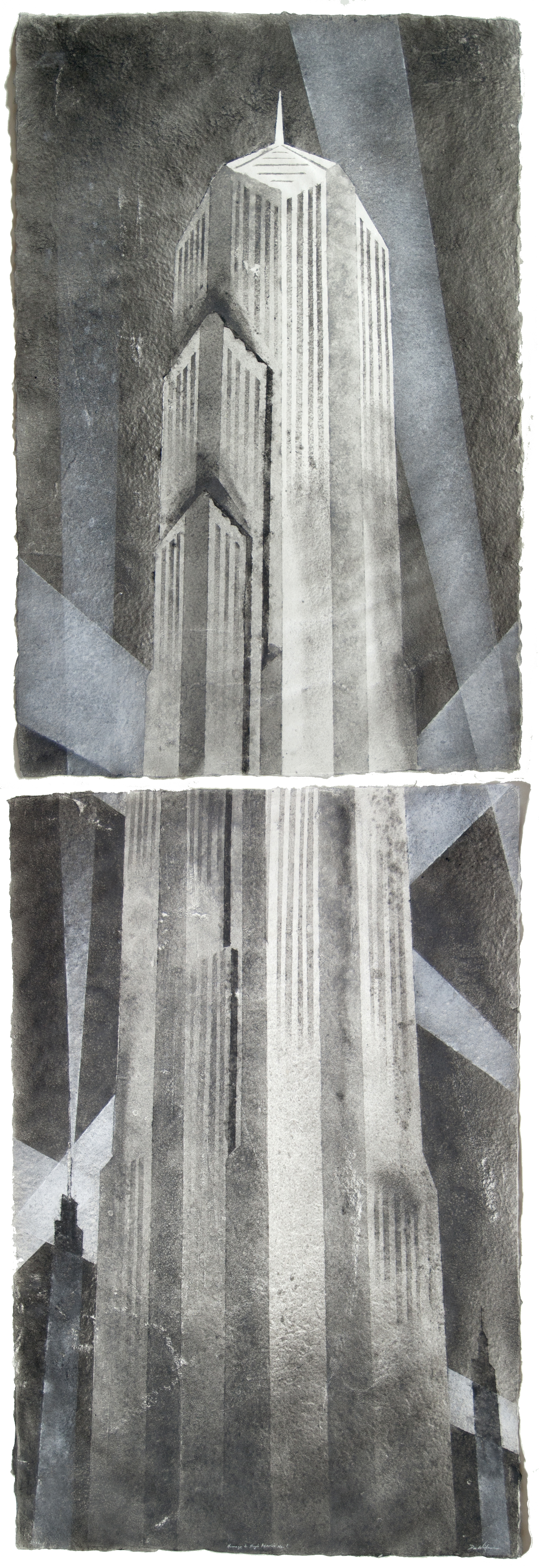 Homage Hugh Ferris (diptych)