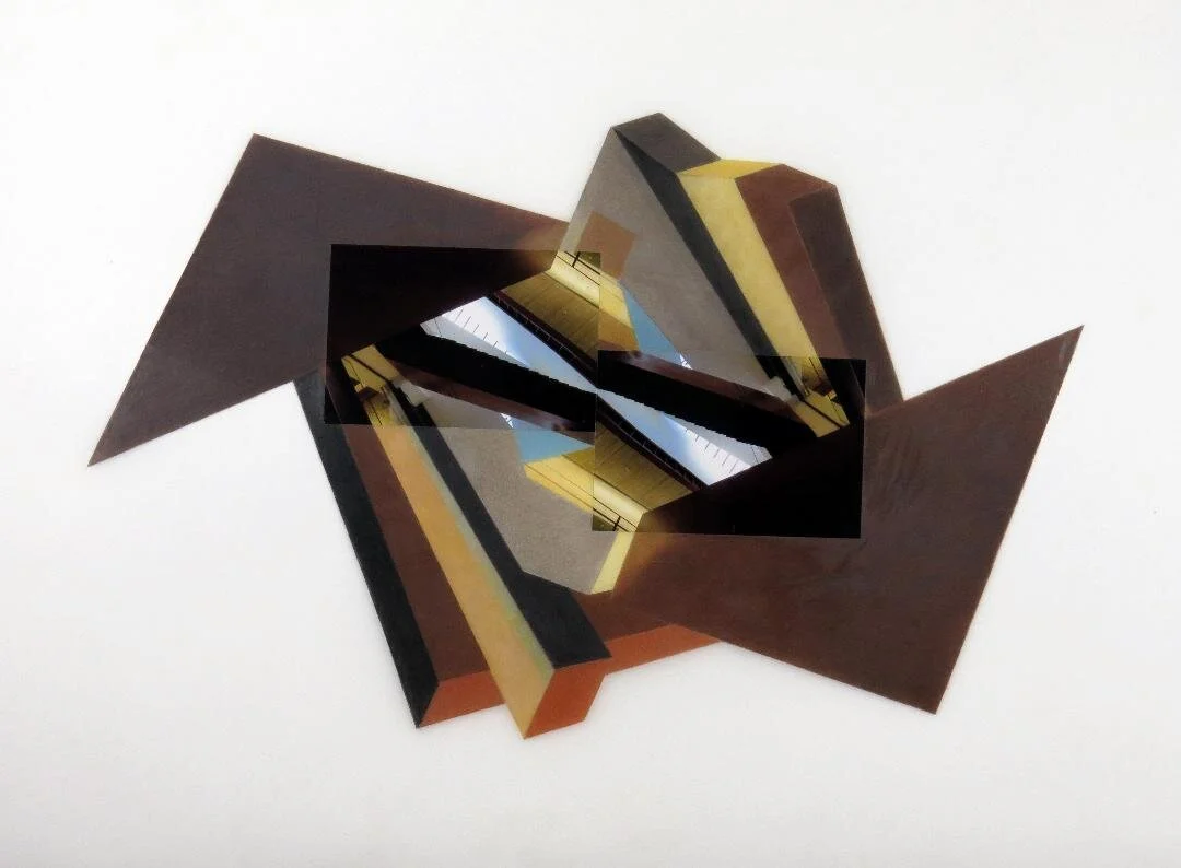 Architecture Without a Purpose #1  22”x30” Color pencil, photos on mylar $2,150