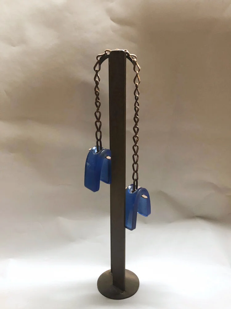 Blue Tack Glass, found object 37”x12”x10” $1,500