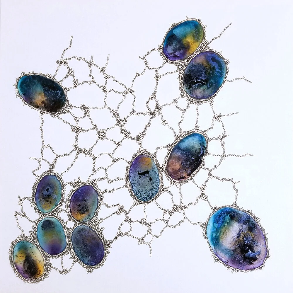 Life-Form III Watercolor, charcoal powder, acrylic, ink 16”x16” $300