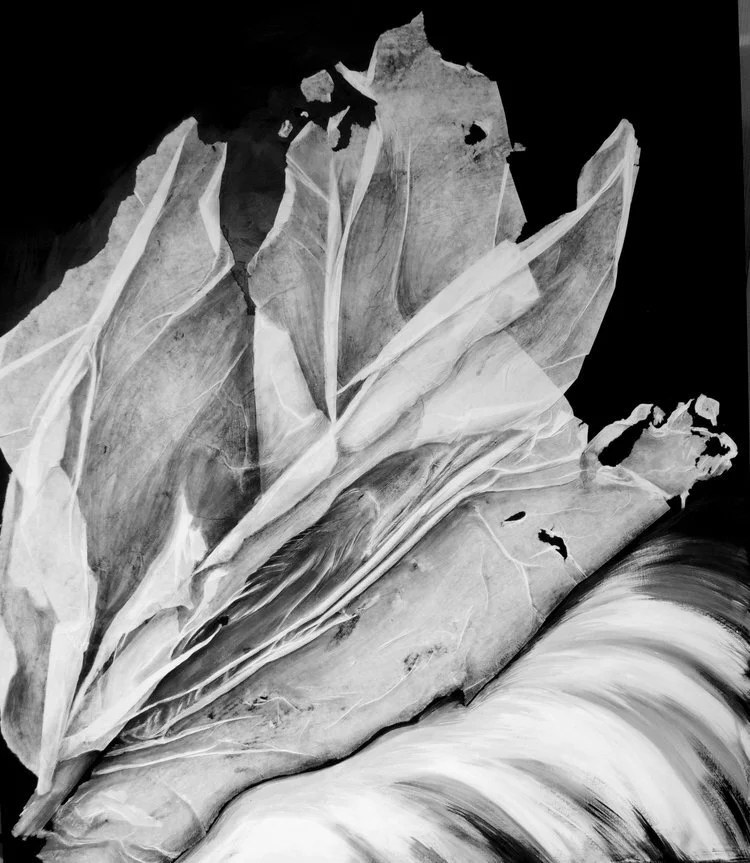 Winter Orchid Acrylic, paper on cardboard 42"x48” $3,000