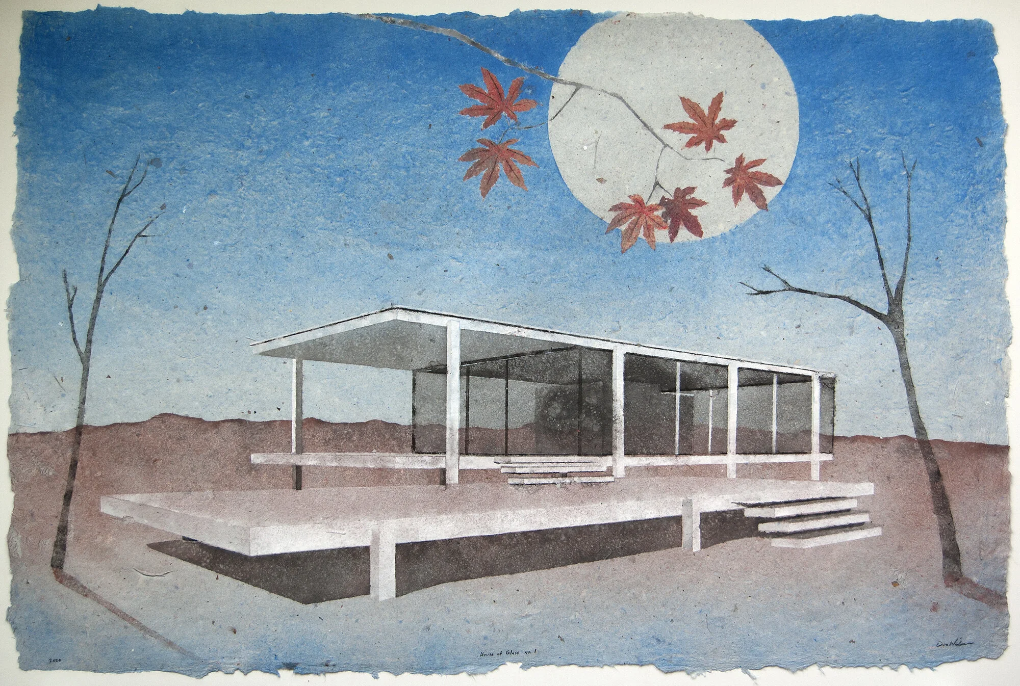 House of Glass No. 1 Pulp painting on paper made from&nbsp;cotton, abaca, denim, eucalyptus and flax w/ metallic foil 24"x36" $835