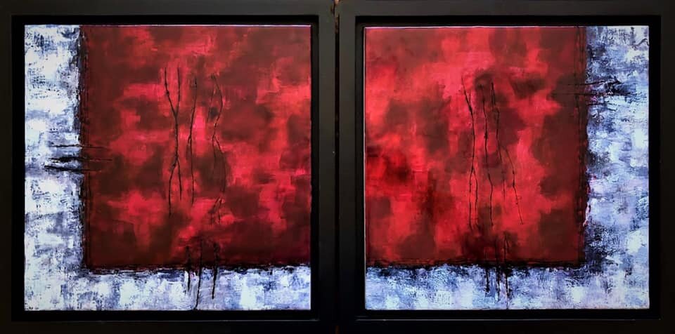 Red Window III & IV (Diptych)