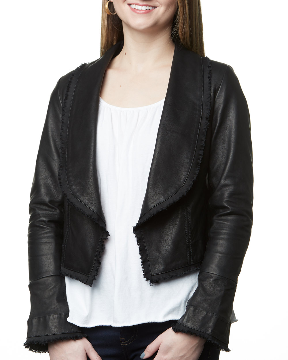 Antipoison convergentie cabine Camille Women's Leather Crop Jacket · Black — Sarah Stewart Women's  Clothing & Accessories