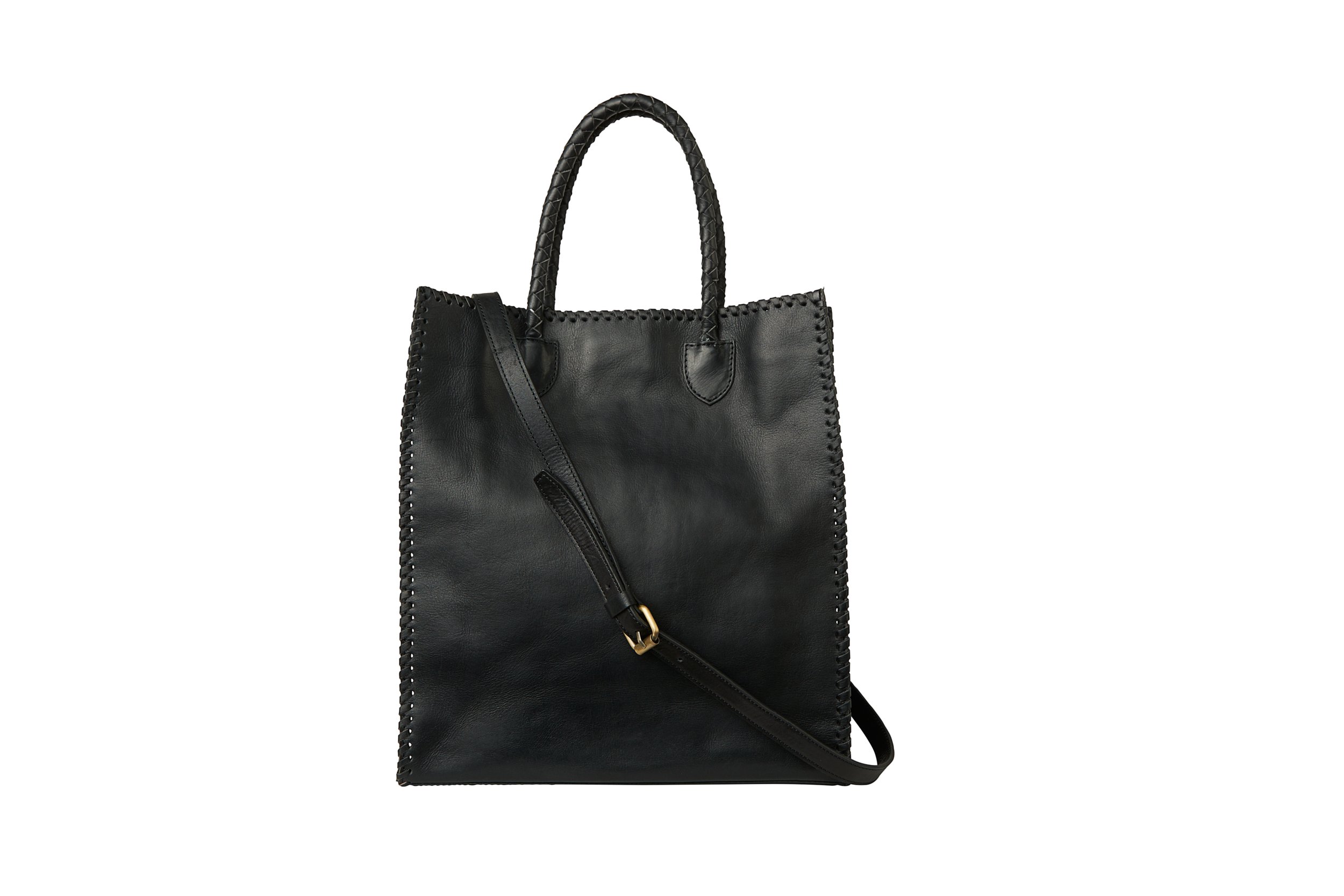 Hunter Market Tote Black Front w: Strap .jpg