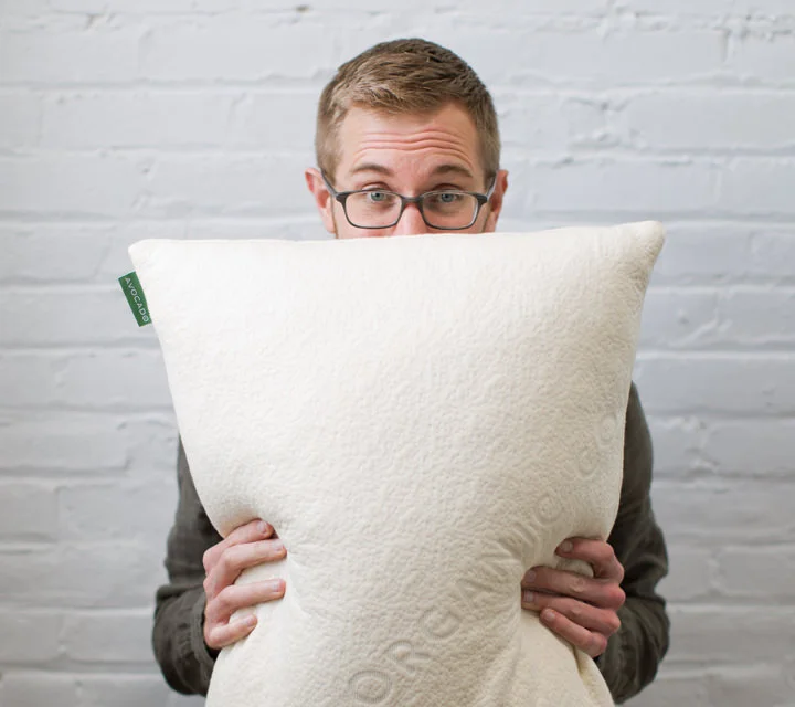 Avocado Green Mattress Pillow Our non toxic pillow is made from natural latex and natural Kapok fill, wrapped in a certified organic cotton cover, and delivers a fresh, medium-plush feel. It's also Greenguard Gold certified, vegan and handmade in Los Angeles. Optional pillow refill bags sold separately.