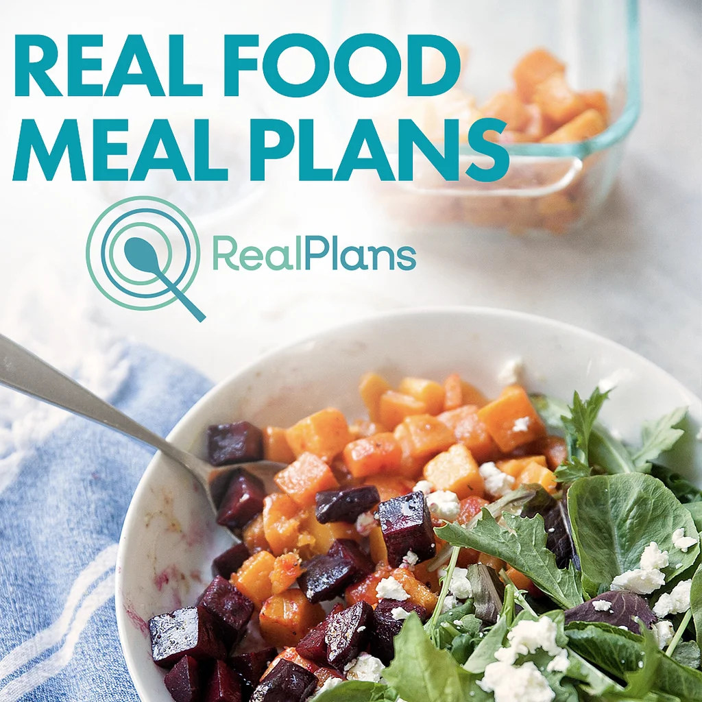 Real Food Meal Plans A weekly meal planner customized for your (crazy busy) family. Real Plans creates and organizes recipes, generates a weekly menu, grocery lists and a day-by-day roadmap for getting healthy, delicious food on the table. We clear the path to the kitchen so you can focus on feeding your family just the way you want.
