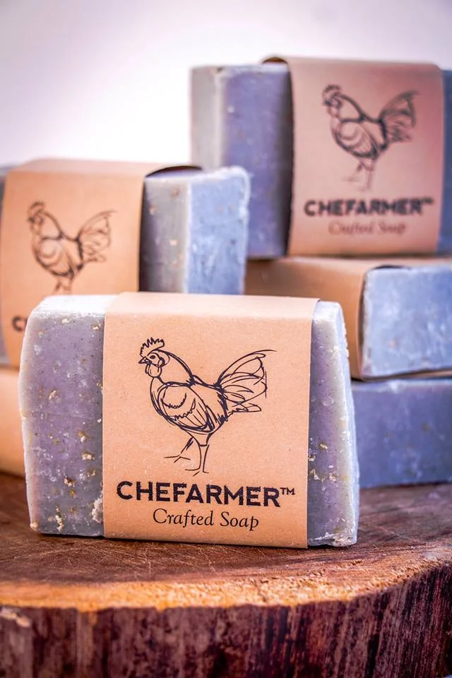 Epiphany Farms-made Chefarmer Soap - $4.50/bar This season's batch of Epiphany-Farms-made Chefarmer Soap is ready and available at all locations! This all-natural soap smells / feels lovely and makes a great stocking stuffer. Ingredients: Lard, Caster Oil, Oatmeal, Kaolin Clay, Aloe Vera, Activated Charcoal, Lemon Eucalyptus & Spearmint Essential Oils. $4.50/bar. Available at Epiphany Farms Restaurant, Anju Above , Bakery and Pickle , and Old Bank Restaurant & Bar .