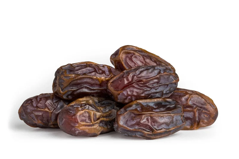 Organic Medjool Dates Large and moist, these organic Medjool dates are a real treat. Medjool dates are naturally flavorful, low in fat and high in potassium for a healthy way to satisfy a sweet tooth. These dates are huge and ideal for snacking; just remember to remove the pits first. The fruits can also be used to make energy bites or raw desserts. Our organic Medjool dates are certified by CCOF.
