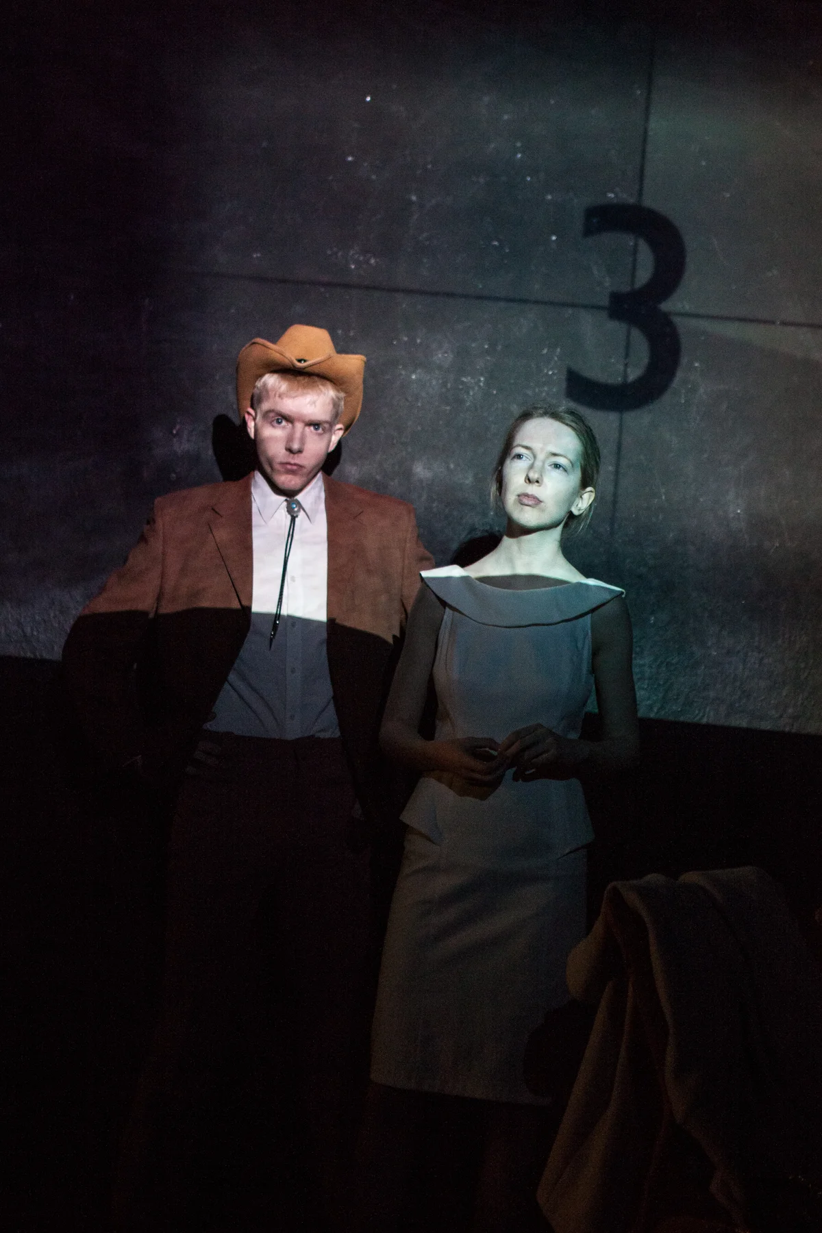 Nick Finegan and Emma Attwood in 'Just Like Real Life', Camden People's Theatre, London, 2018
