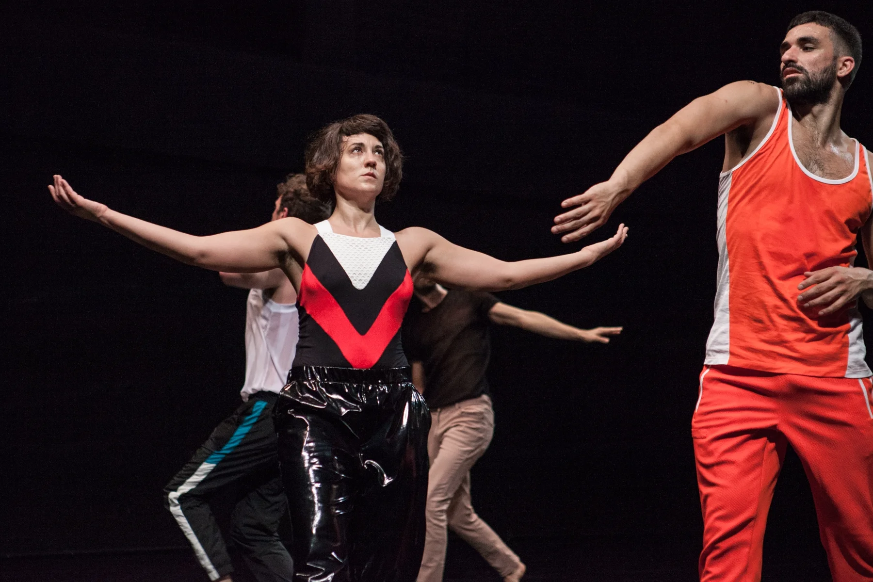 Christopher Owen, Pepa Ubera, Alexander Standard and Samuel Kennedy in Joe Moran's 'On the Habit of Being Oneself', Lilian Baylis Studio, Sadler's Wells, London, 2017