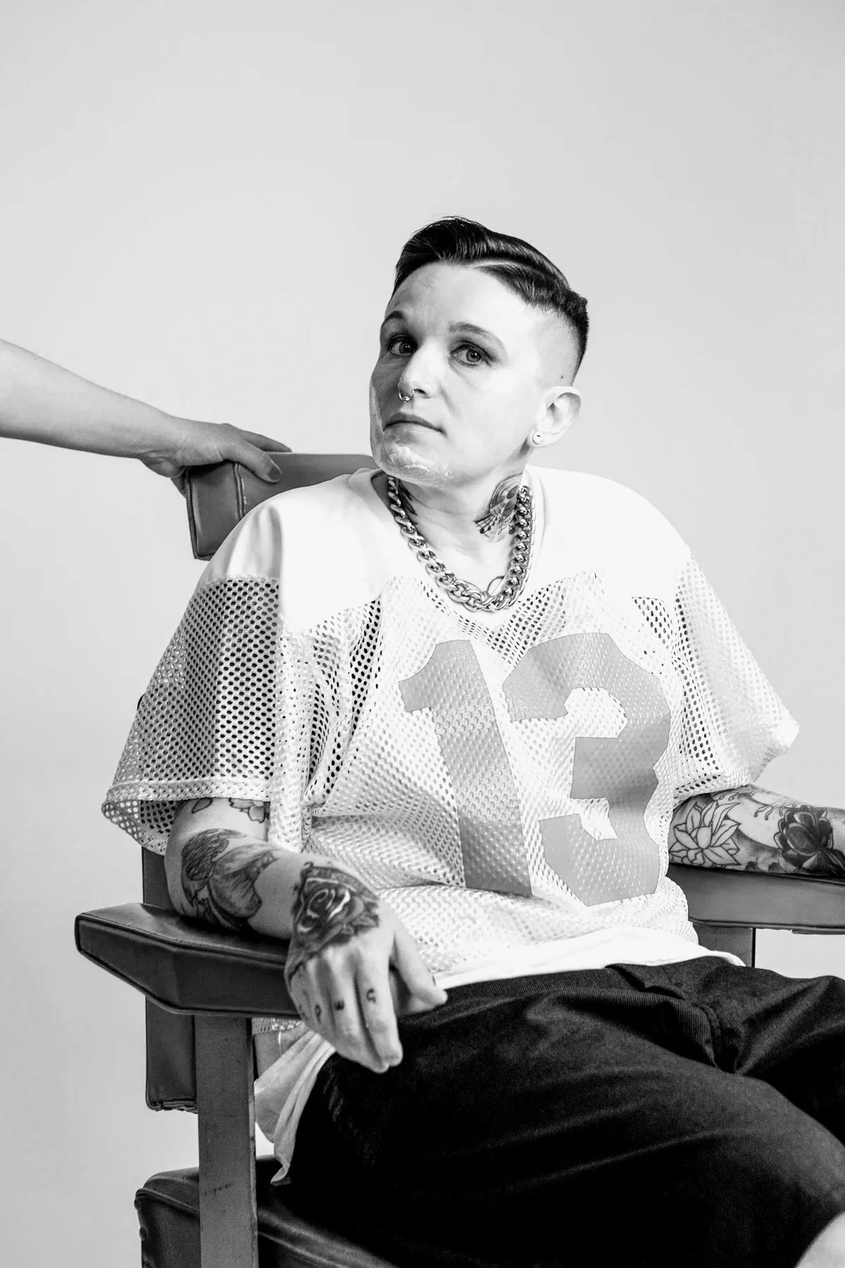 Johanna in promotional shot for Barberette, 2015, published in Diva and Modern Barber Magazine