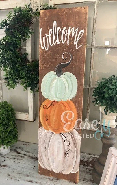 Fall Collection "Pumpkin Patch" Welcome Vertical Wooden Sign