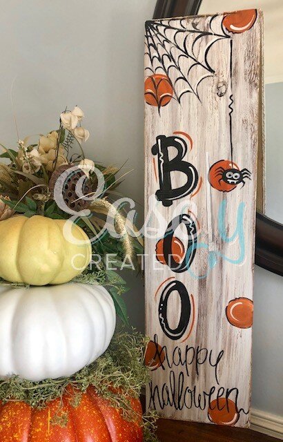 Fall Collection "Happy Halloween Boo!" Wooden Sign