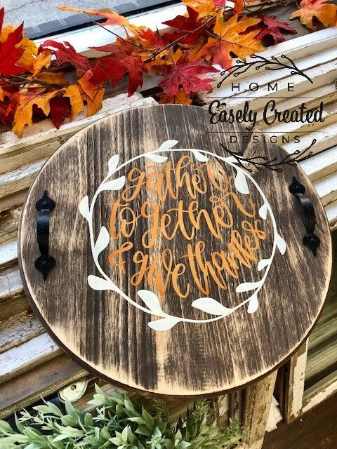 Round Wooden "Gather" Serving Tray