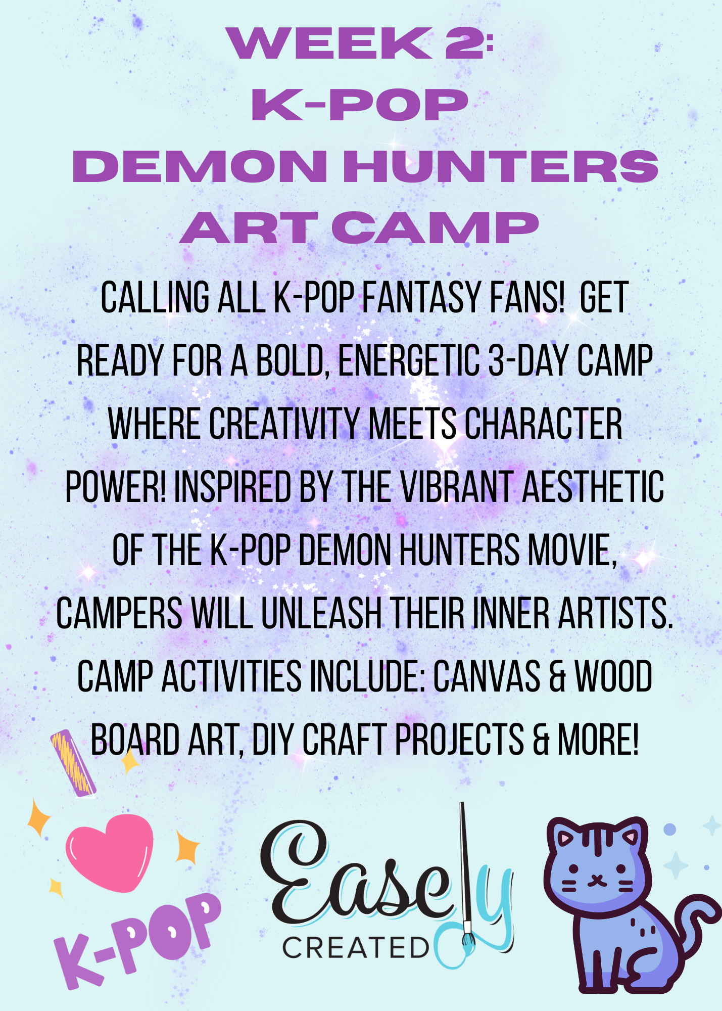 Save The Date Art Camp K-Pop Demon Hunters (3 Days)
