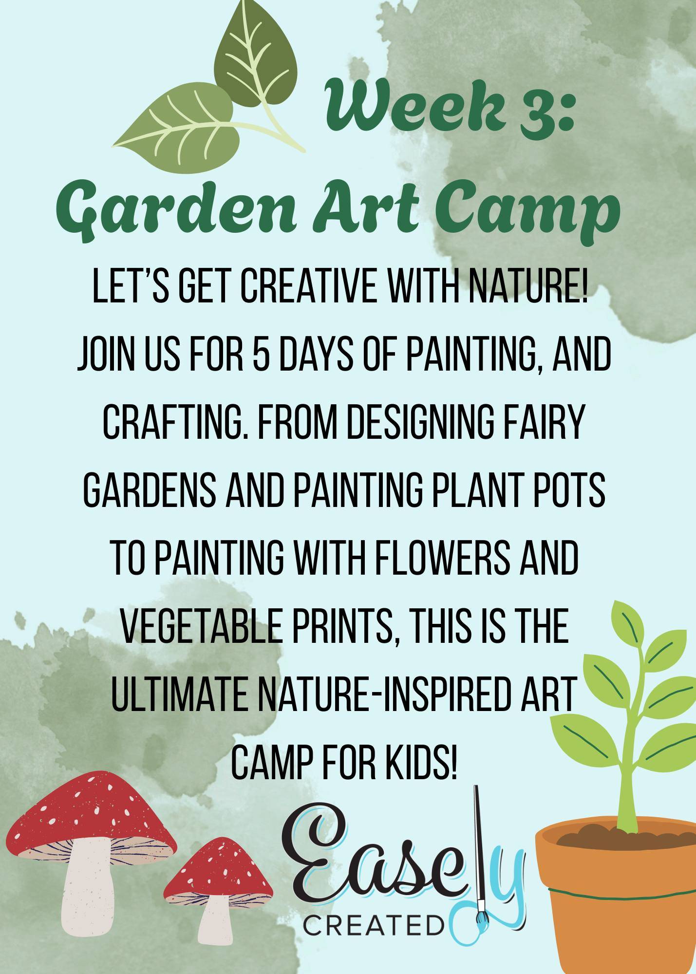 Save The Date Art Camp Garden (5 Days)