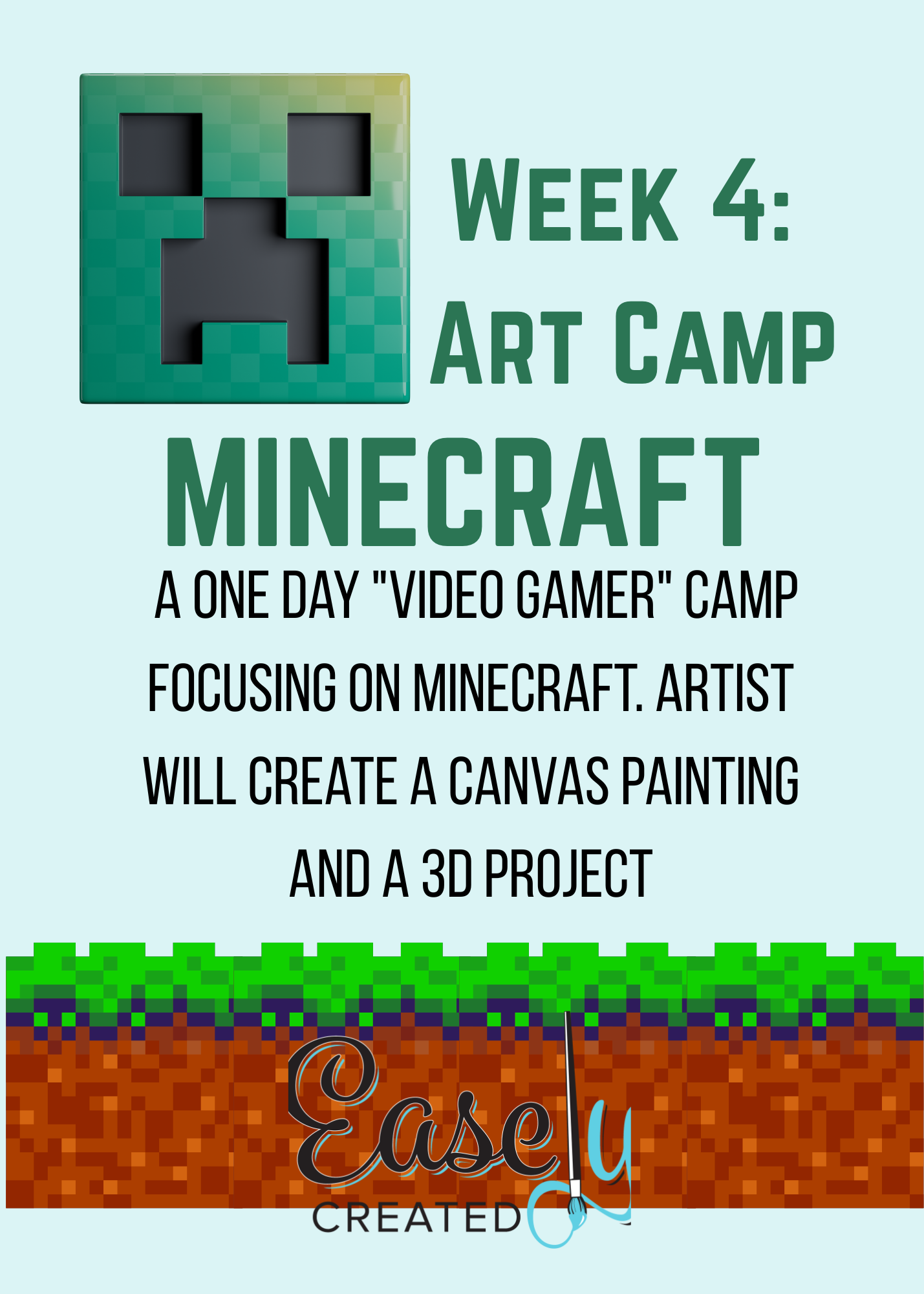 Save The Date Art Camp Minecraft (1 Day)