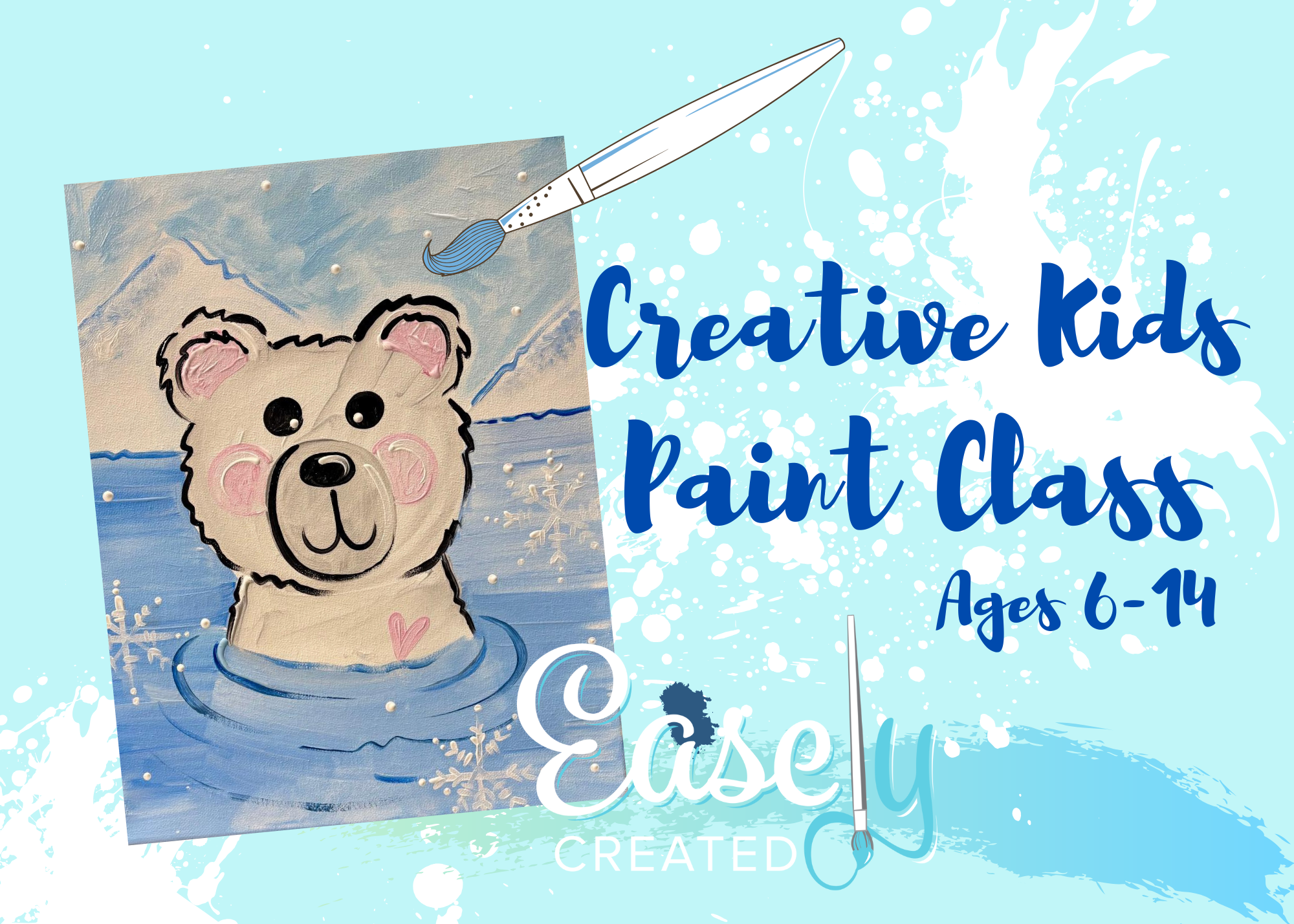 Creative Kids Paint Class Ages 6-14   "Polar Plunge"