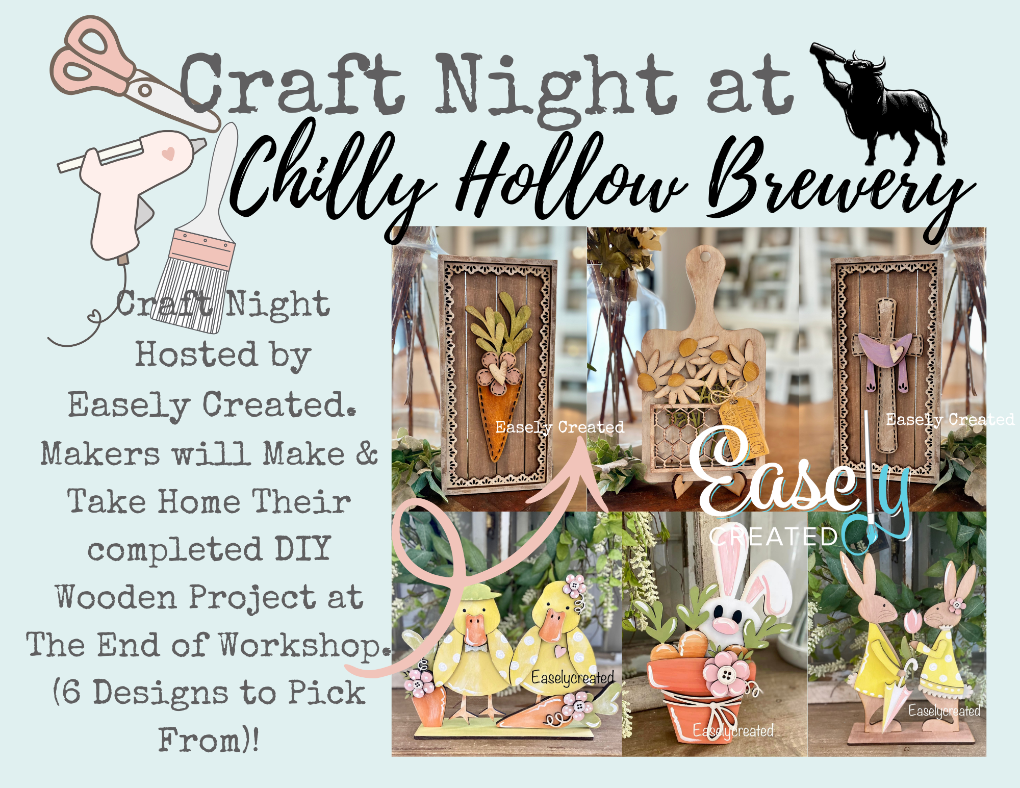 Craft Night at Chilly Hollow Brewery  - DIY Wooden Signs