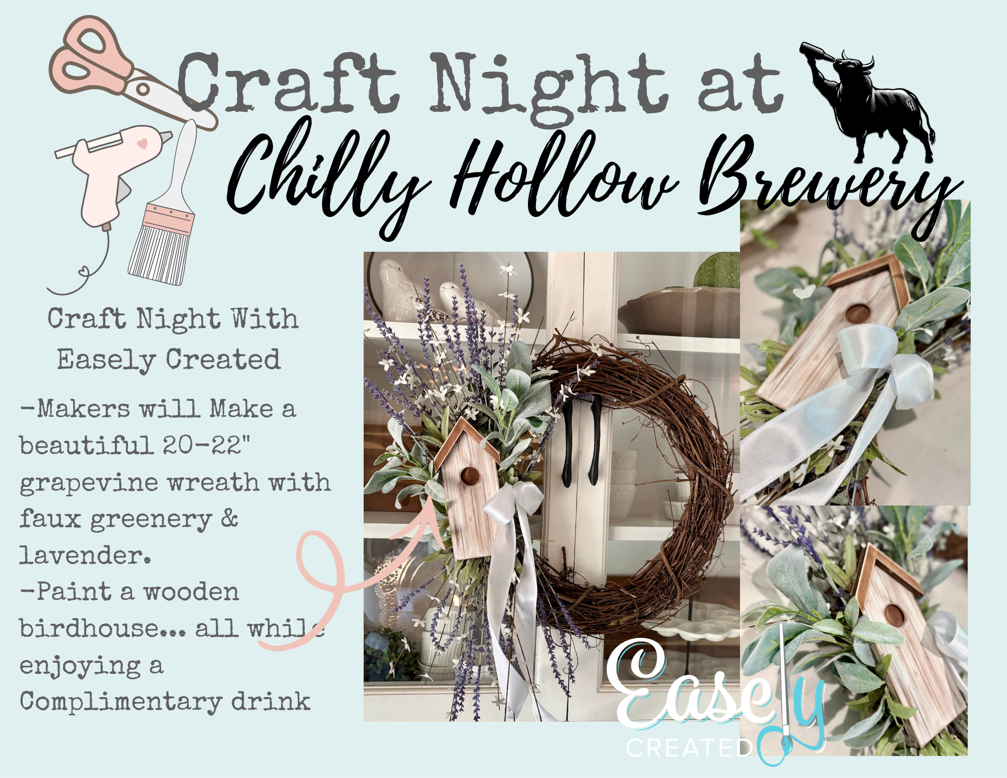 Craft Night at Chilly Hollow Brewery  - DIY Wreaths