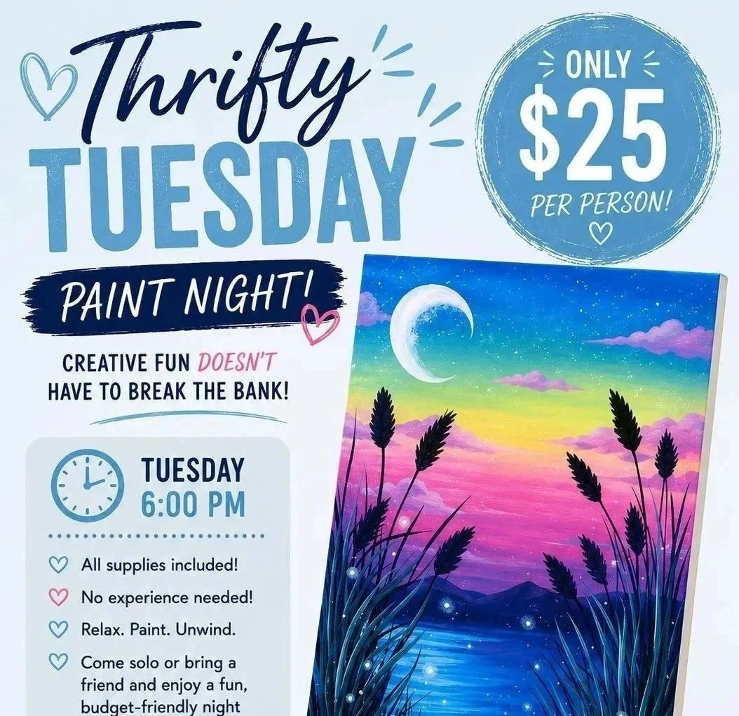 Thrifty TUESDAY $25 Paint Night  "Candy Sky"