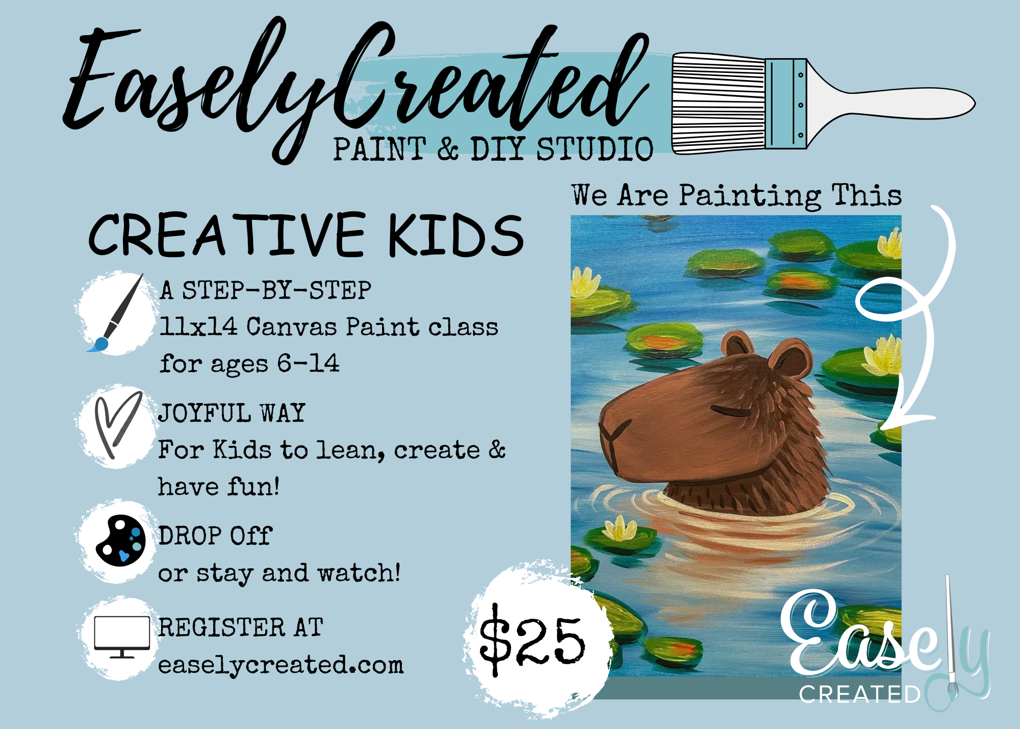 Creative Kids Paint Class Ages 6-14  