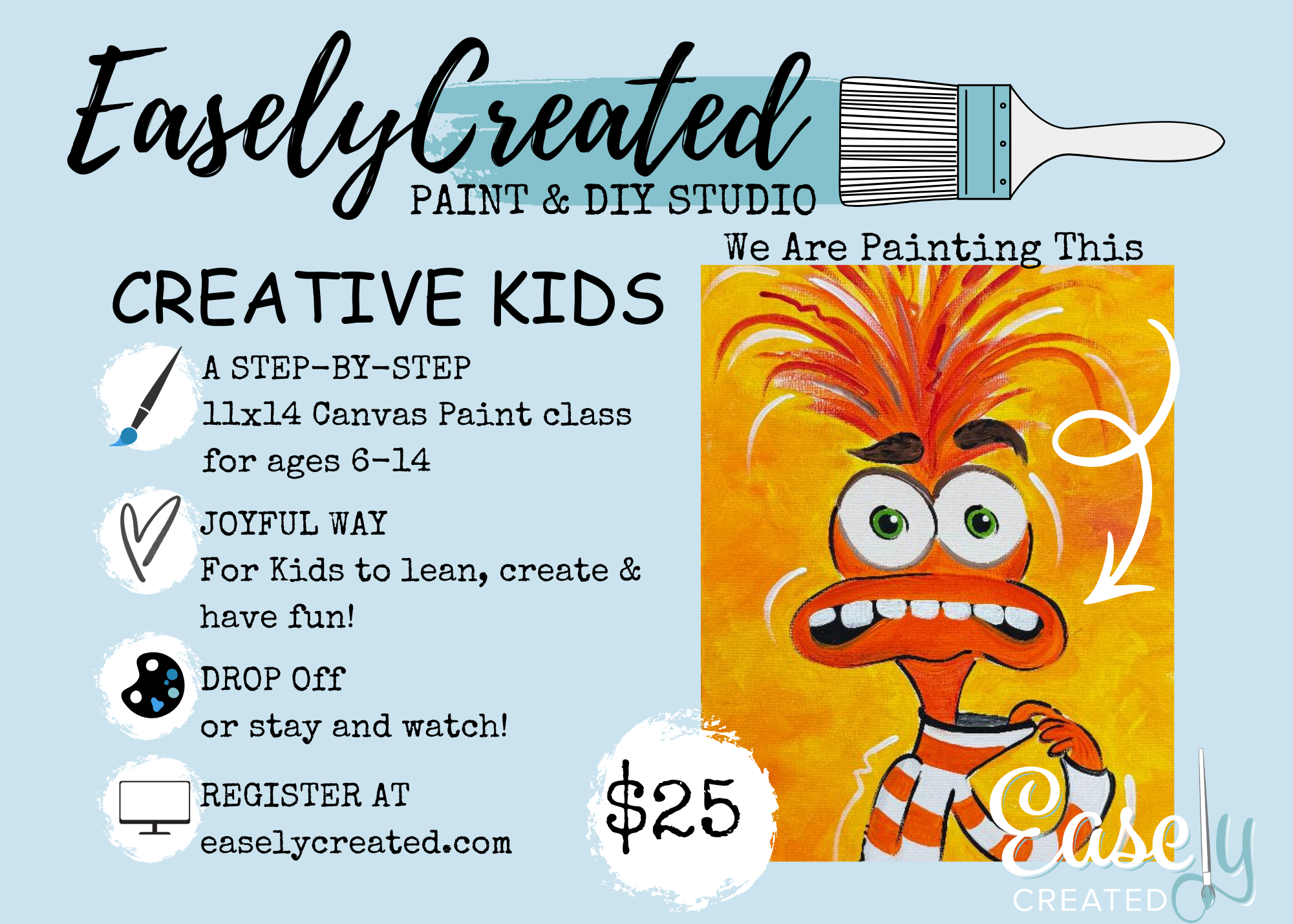 SAVE THE DATE: Creative Kids Paint Class Ages 6-14   