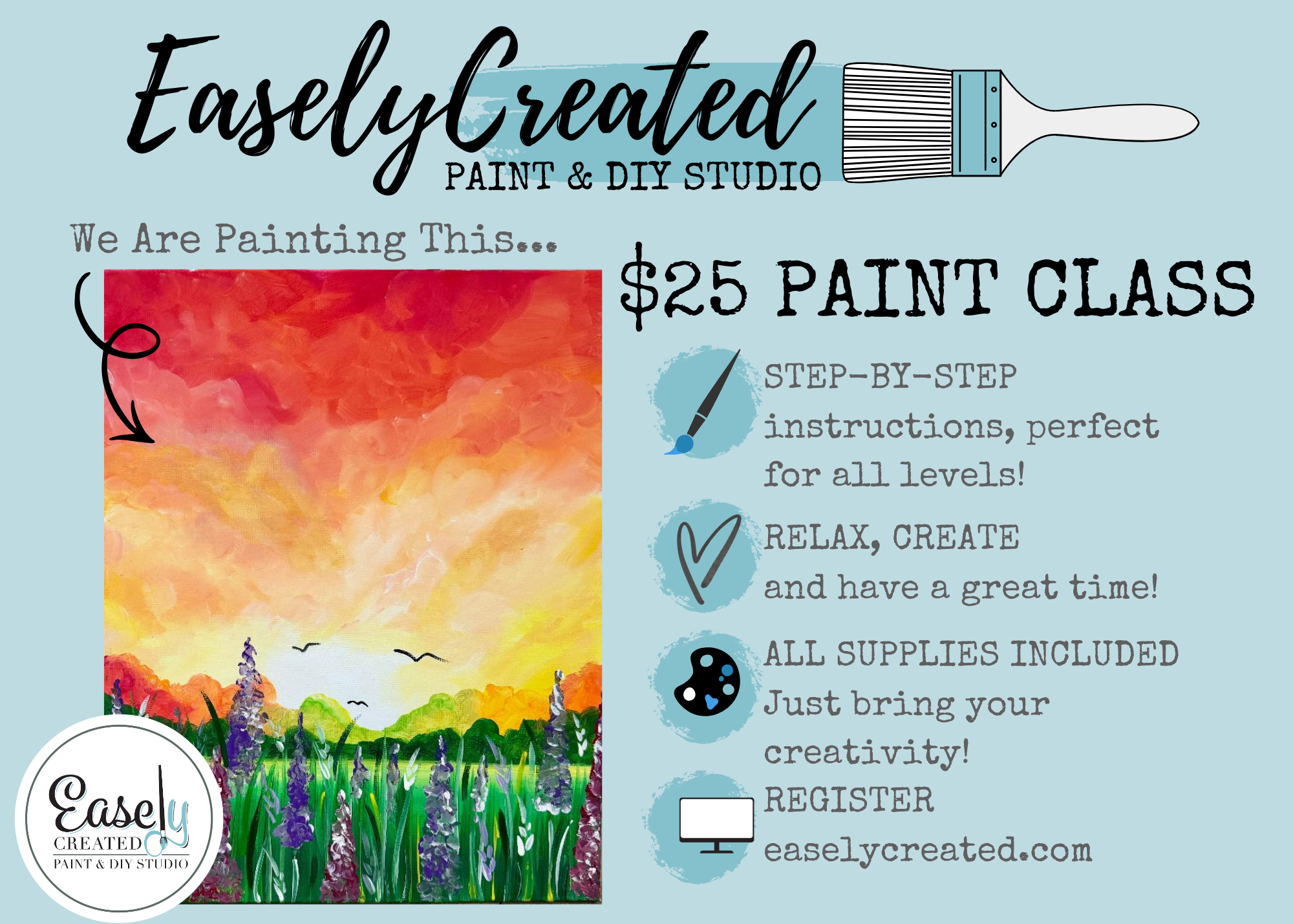 Thrifty TUESDAY $25 Paint Night  "Autumns Rainbow"