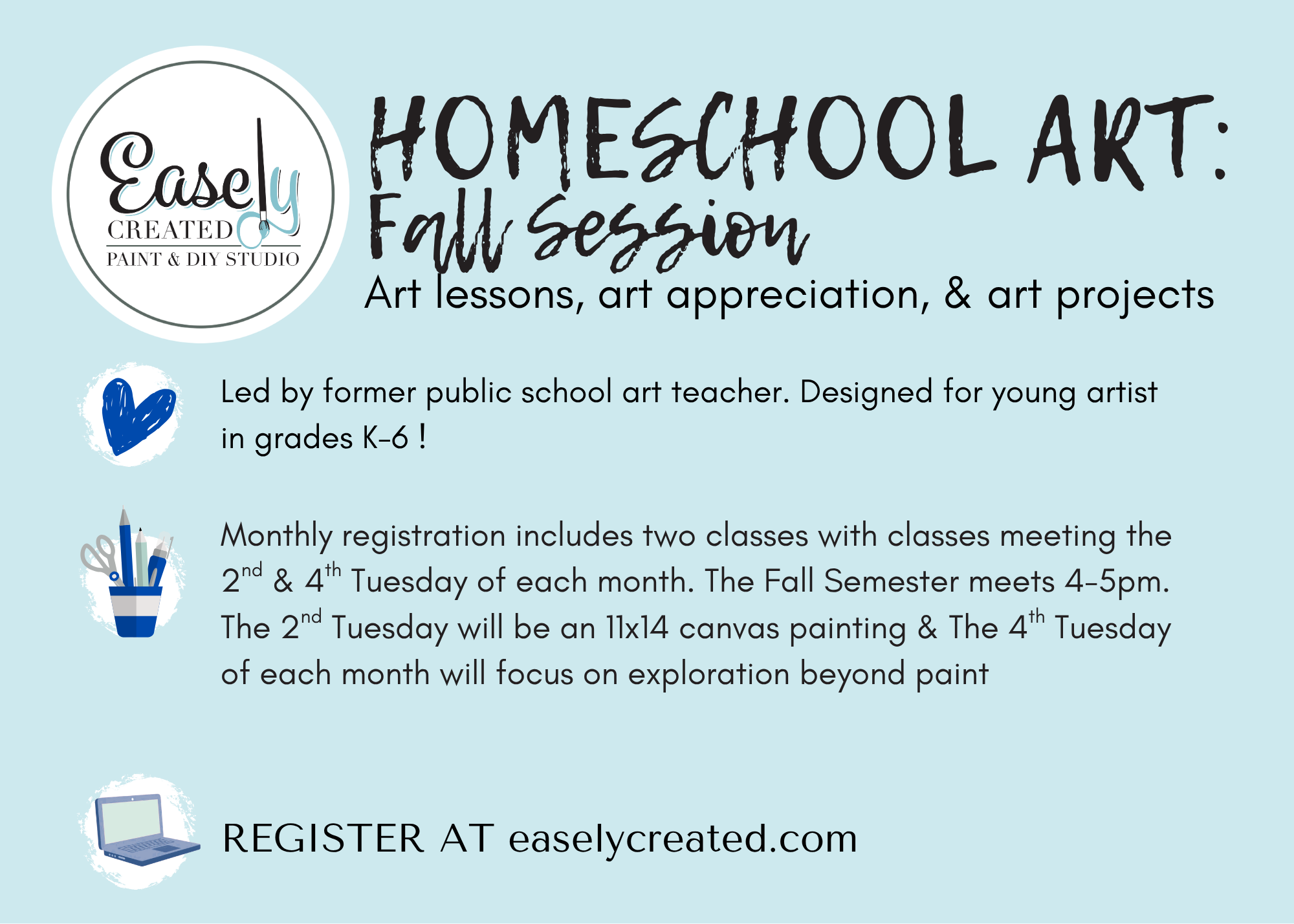 WINCHESTER September Homeschool Art Grades 1-6