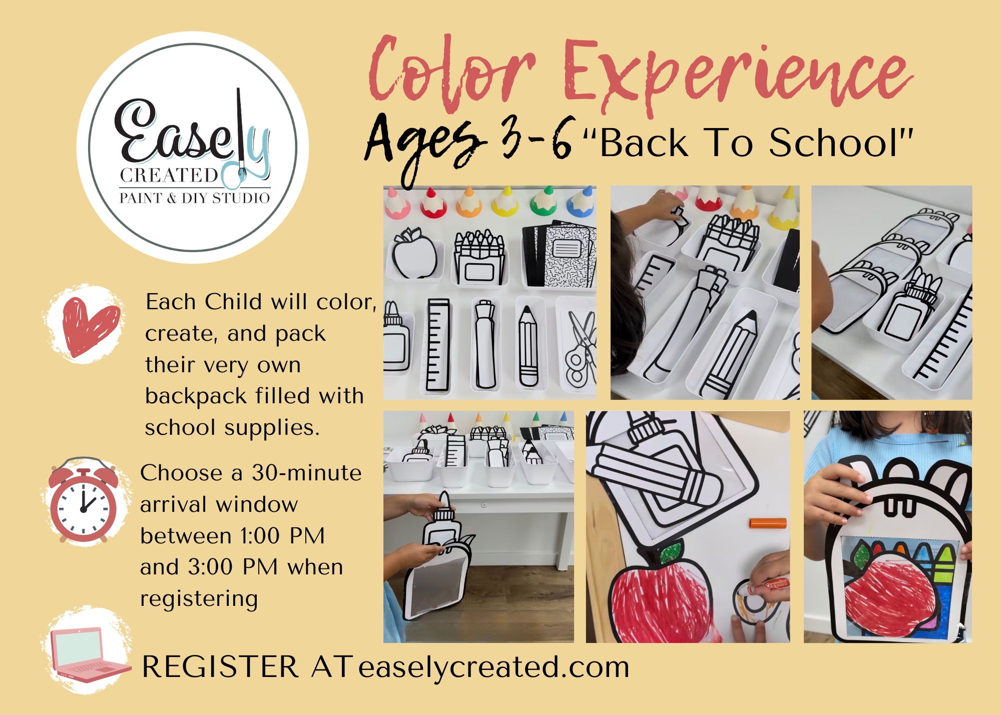 Color Experience "Back To School" Ages 3-6