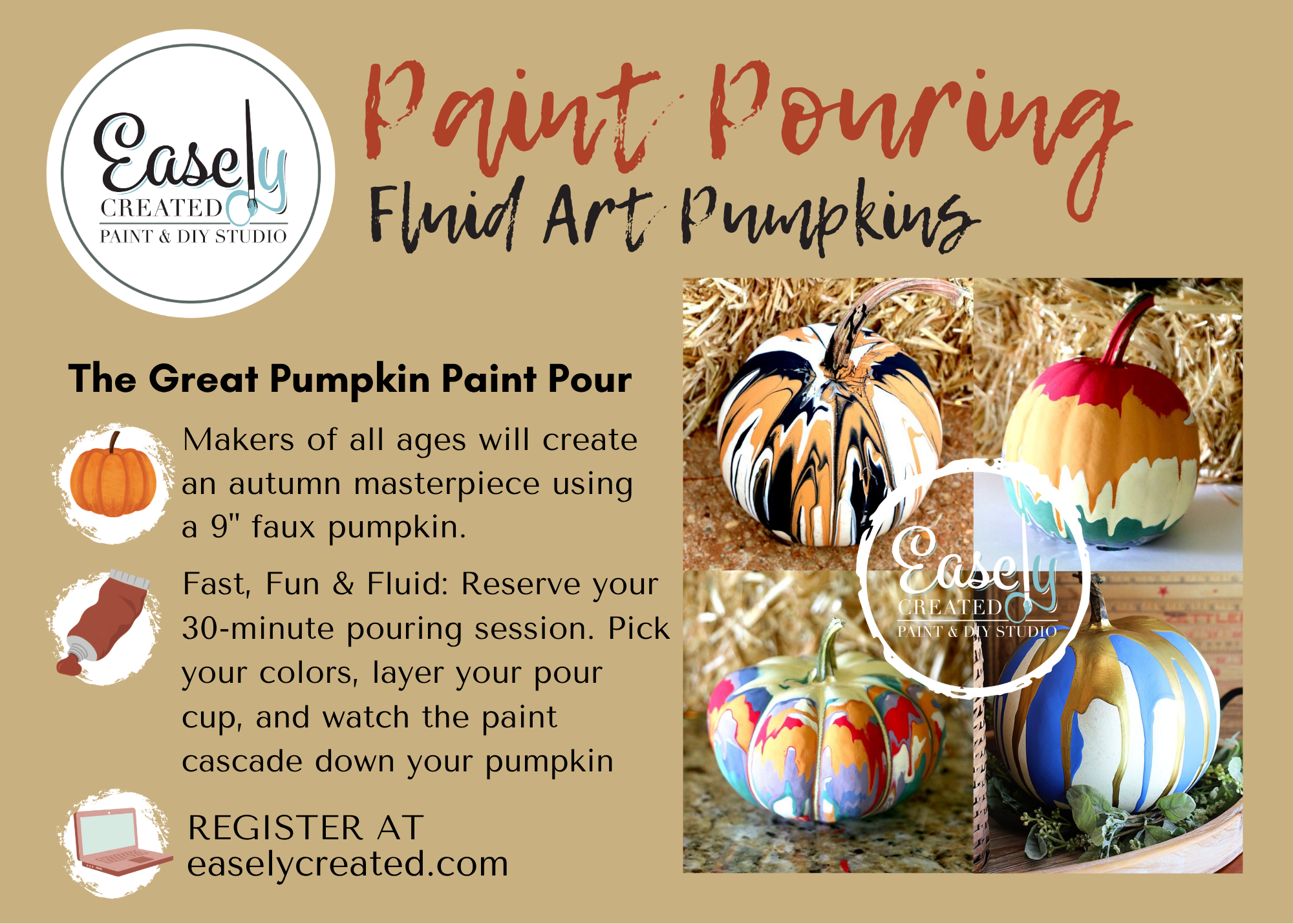 Paint Pour "The Great Pumpkin" Fluid Art for All Ages