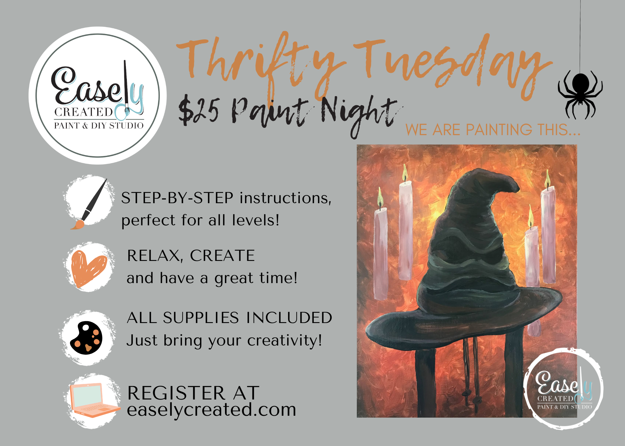 Thrifty TUESDAY $25 Paint Night  "Magical Hat"