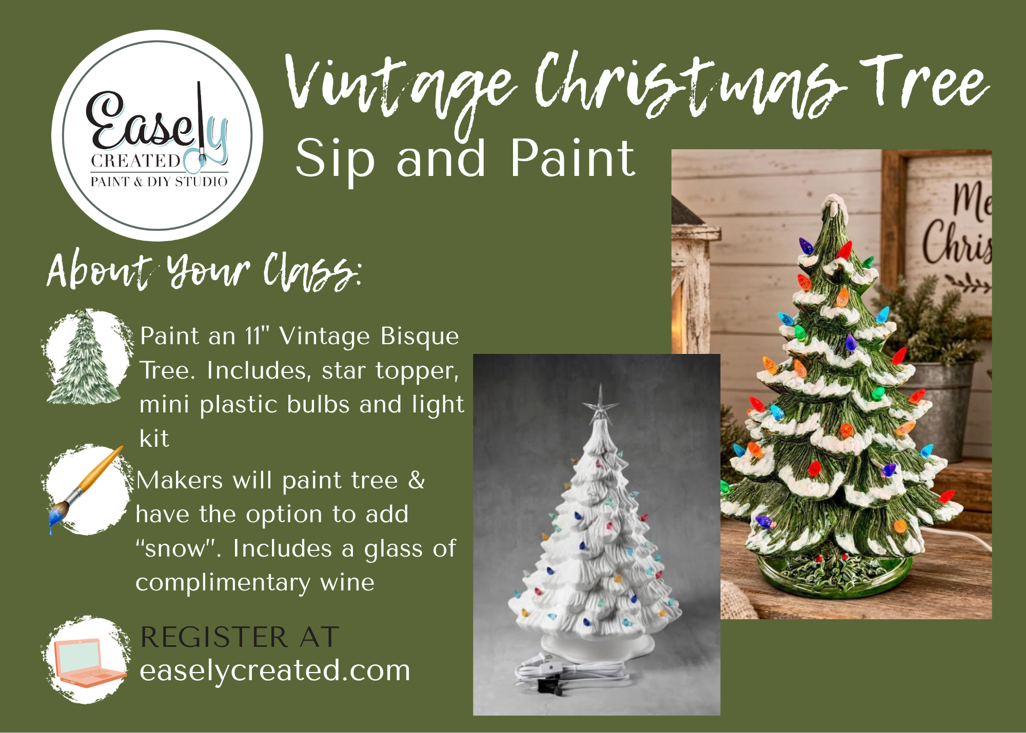--SOLD OUT-- Vintage Tree Bisque Sip and Paint