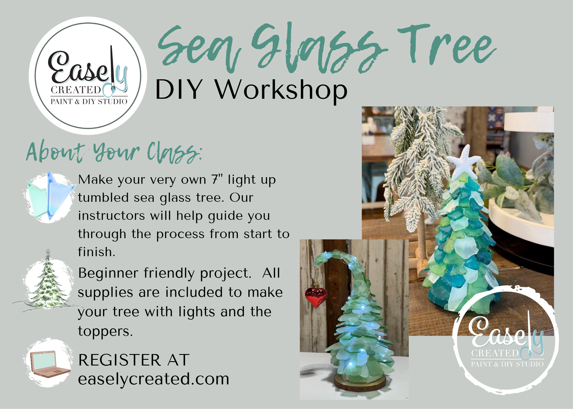 -- SOLD OUT --  Sip &amp; Create Sea Glass Tree DIY Workshop 