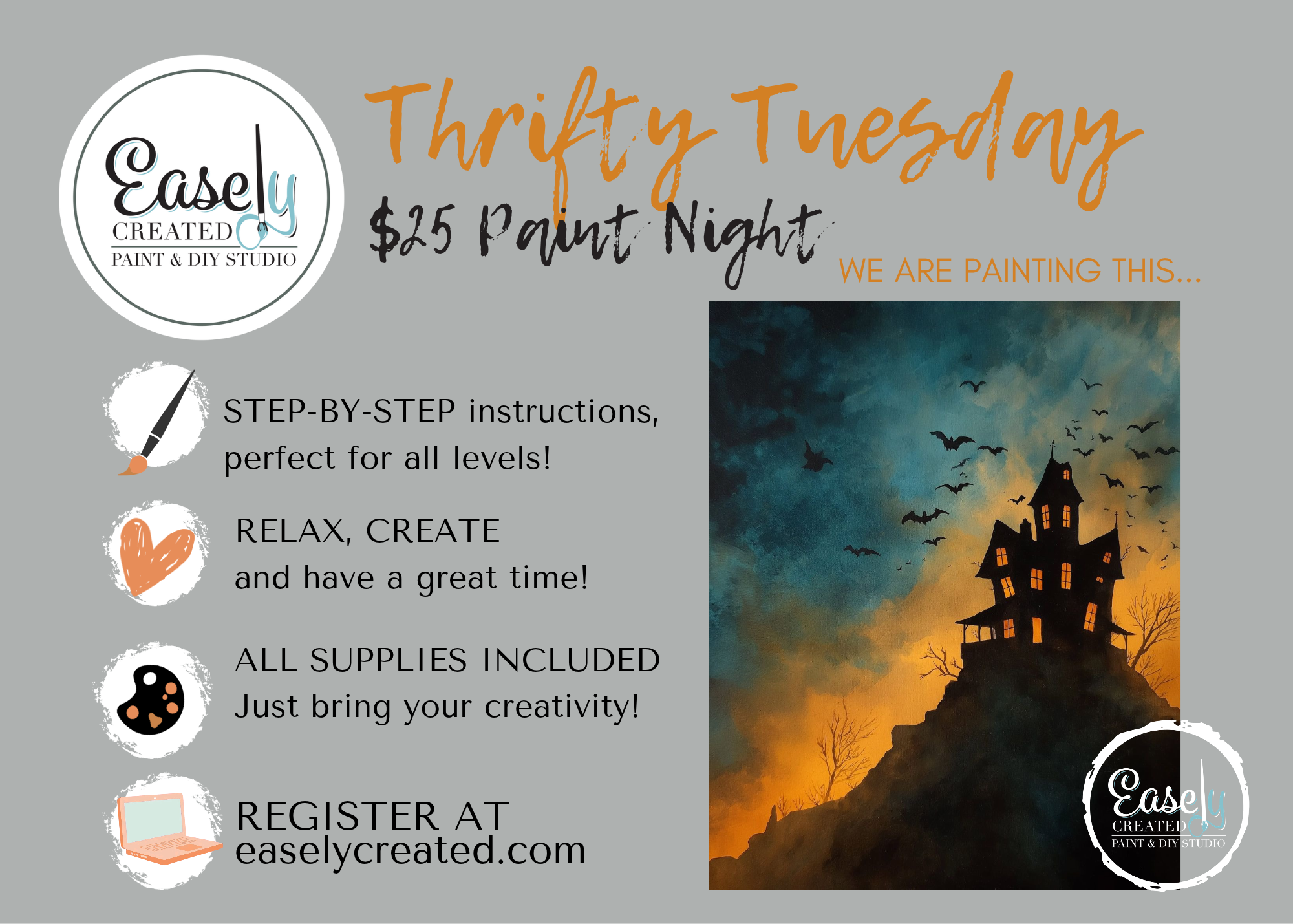 Thrifty TUESDAY $25 Paint Night  "Spooky House"