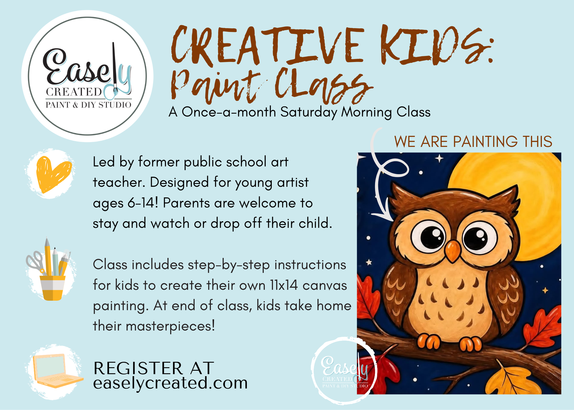 Creative Kids Paint Class Ages 6-14