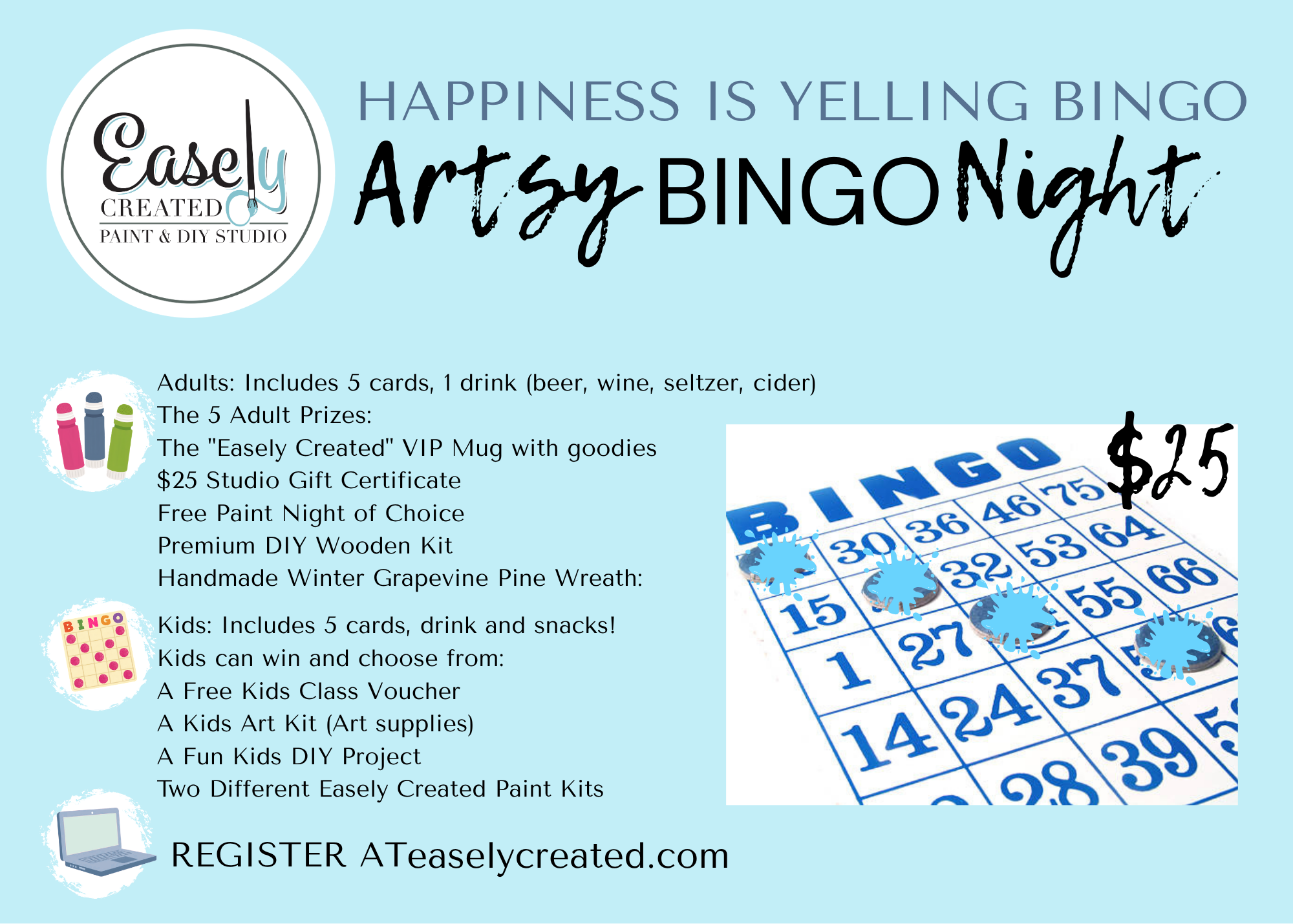 Artsy BINGO Night at Easely Created