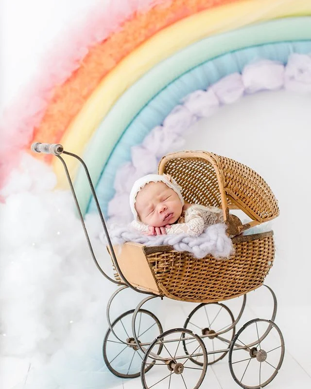 Loving the studio rainbow y&rsquo;all, thankfully this little beauties mama loved it too!! #newbornphotography #newbornphotographer #kentuckynewbornphotographer #kentuckyphotographer #baby #babylove #newborn #refinedpresets #lookslikefilmbaby #looksl