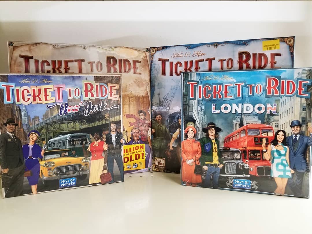 You might not be able to travel far at the moment, but you can still travel around the World with these Ticket to Ride expansions! 🚂 🌍 🎲

Stock may vary by store location. Call for availability.

#tickettoride #boardgame #games #janzenspaint #expl