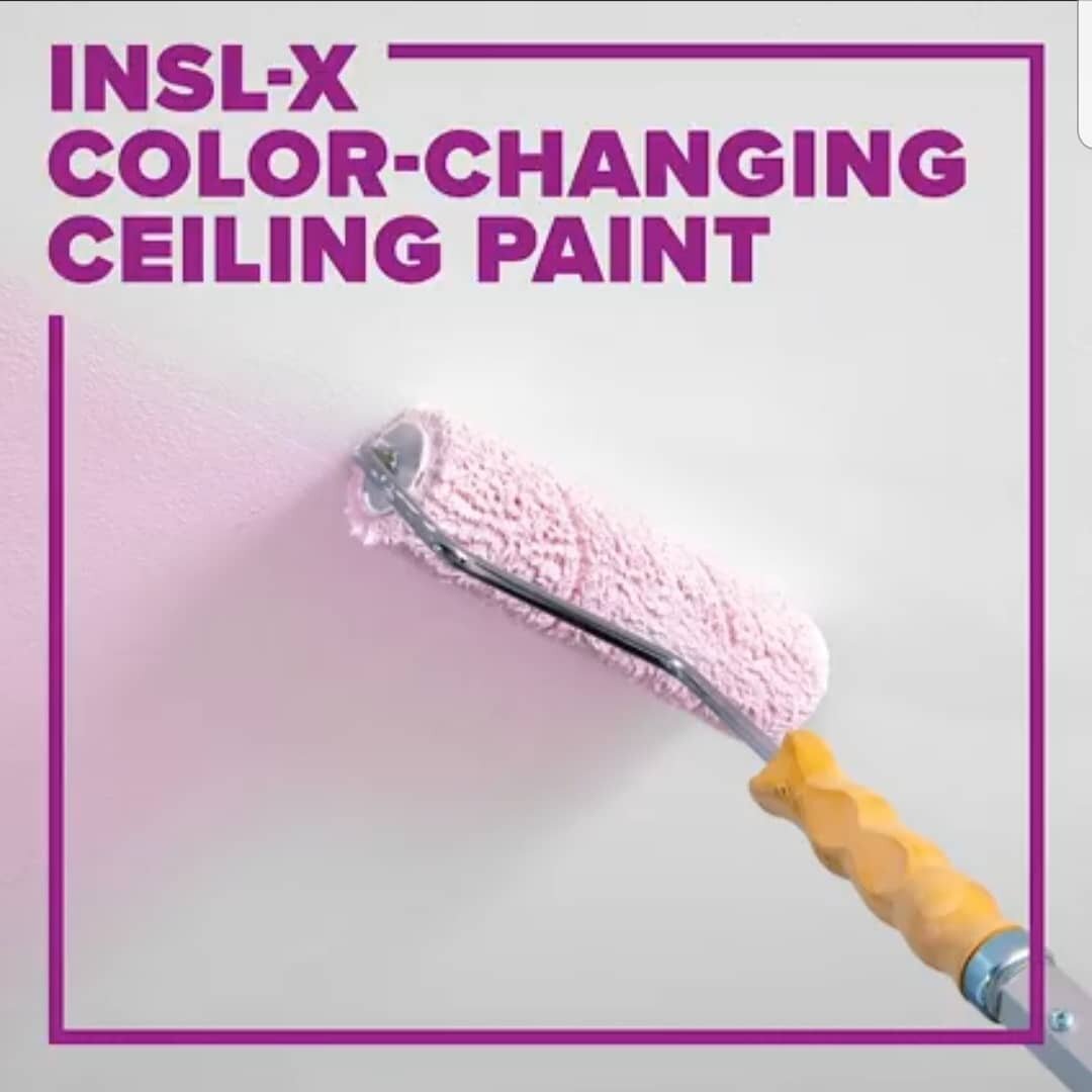 The INSL-X waterborne acrylic ceiling paint simplifies painting ceilings with its innovative&nbsp;&quot;Disappearing Pink Color-Change Technology&rdquo;.&nbsp;

&quot;Paint is applied as a light pink color to indicate painted areas for preventing mis