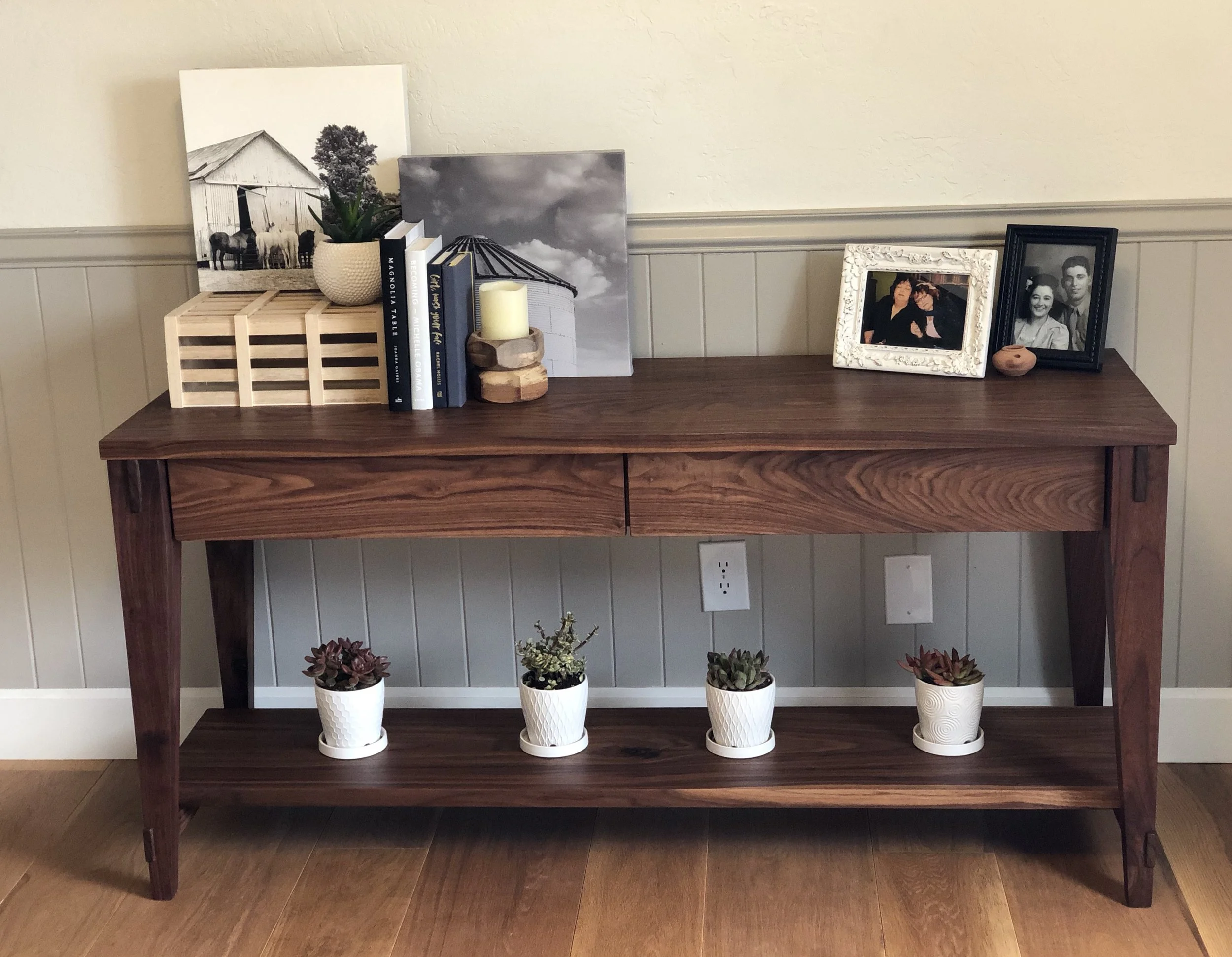 Walnut sofa table
