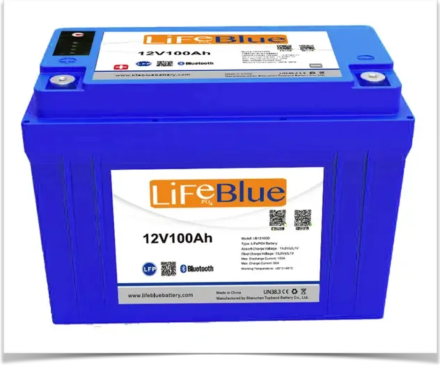 Life Blue 12V 100AH LiFeP04 Battery, Bluetooth enabled, No Heat