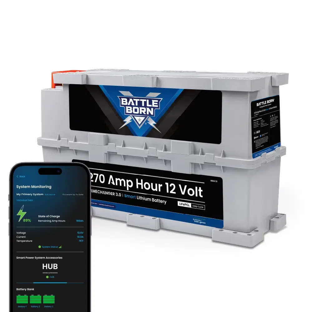 Battle Born Gamechanger 12V 270AH GC3 Smart LiFePO4 Deep Cycle Battery, Bluetooth enabled