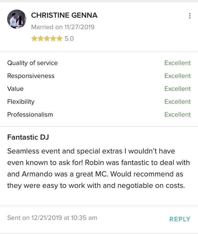 Another amazing wedding review